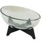 18" Clear Glass Kitchen Serving Bowl with Black Wooden Base